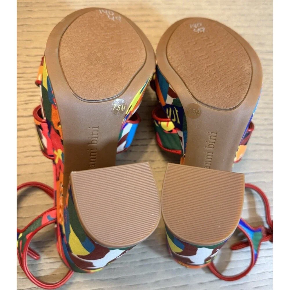 GIANNI BINI Beaux Whismsical Mismatch Platform Dress Sandals . Size 7.5